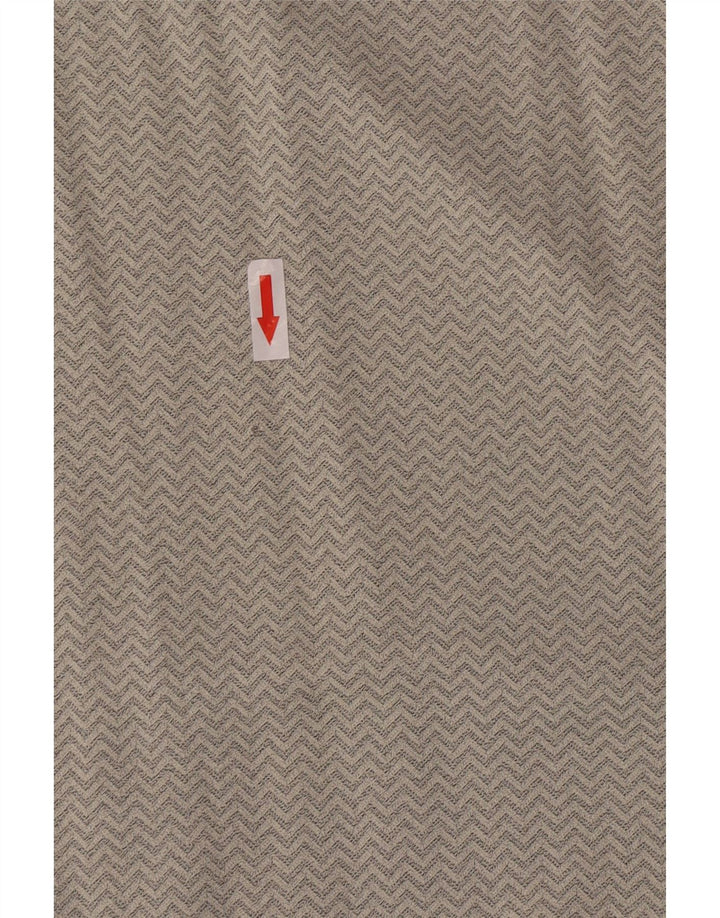 Gianfranco Ferre Chemisier Femme Top UK 16 Large Gris Chevron Viscose