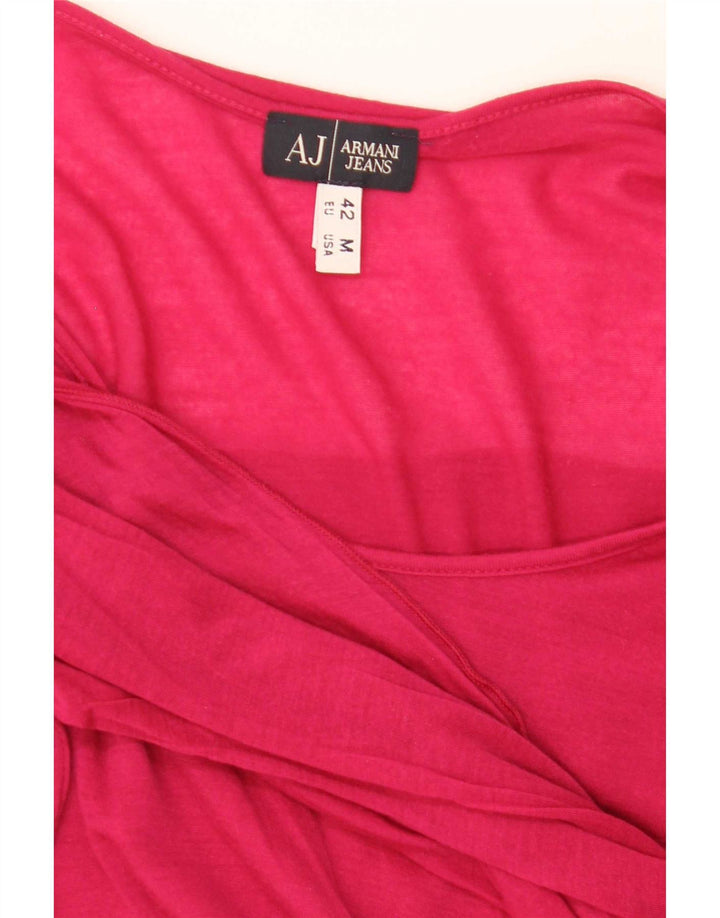 Armani Jeans Chemisier à manches longues pour femme UK 12 Rouge moyen