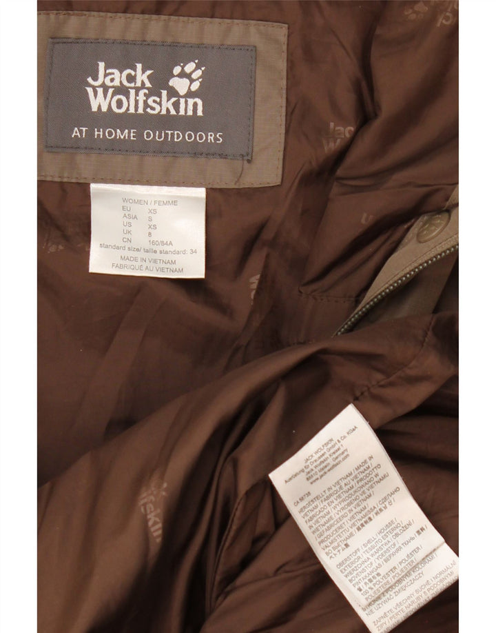 Jack Wolfskin Manteau rembourré à capuche pour femme UK 8 Small Marron Polyester