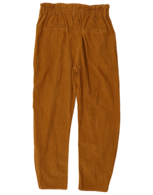 Zara Pantalon droit taille haute en velours côtelé pour femme EU 36 XS W26 L25 Beige