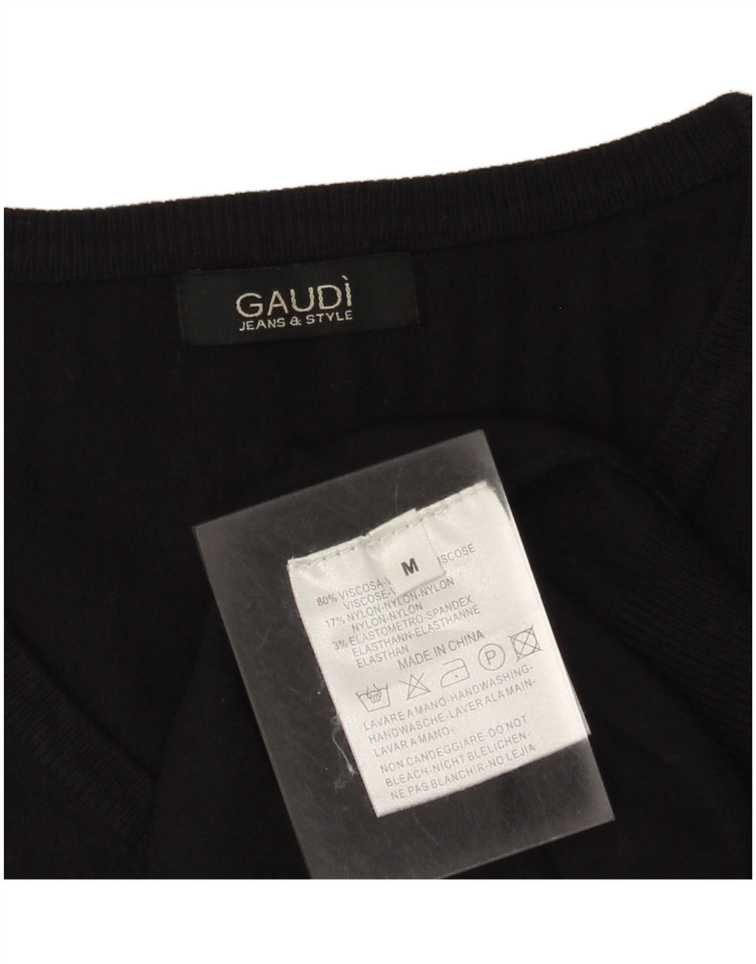 Gaudi Femme Pull Col V UK 14 Medium Bleu Marine Viscose