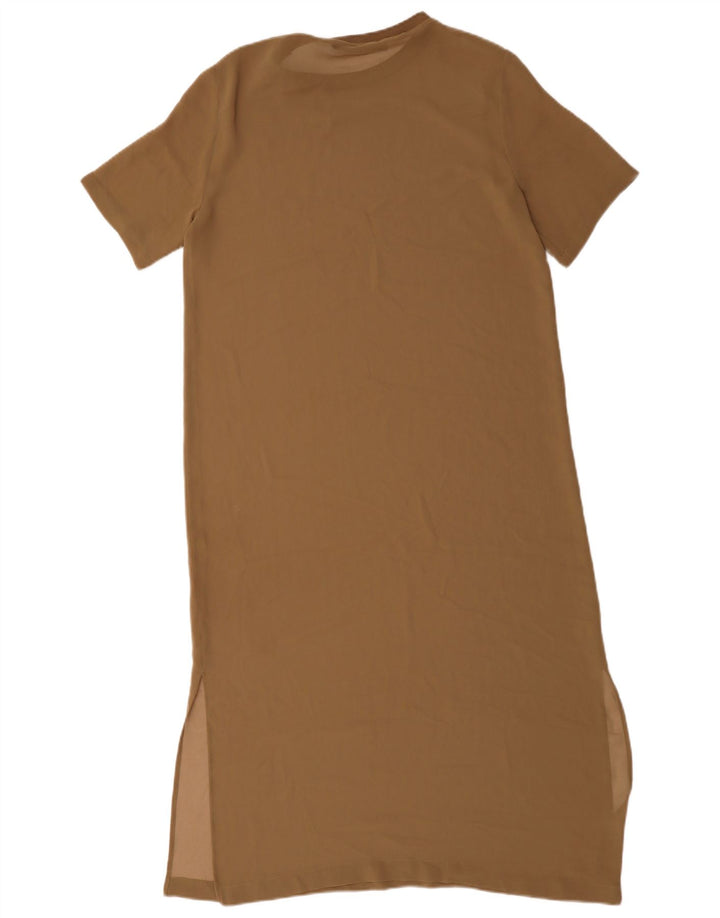 Zara Robe Maxi Femme UK 14 Beige Moyen