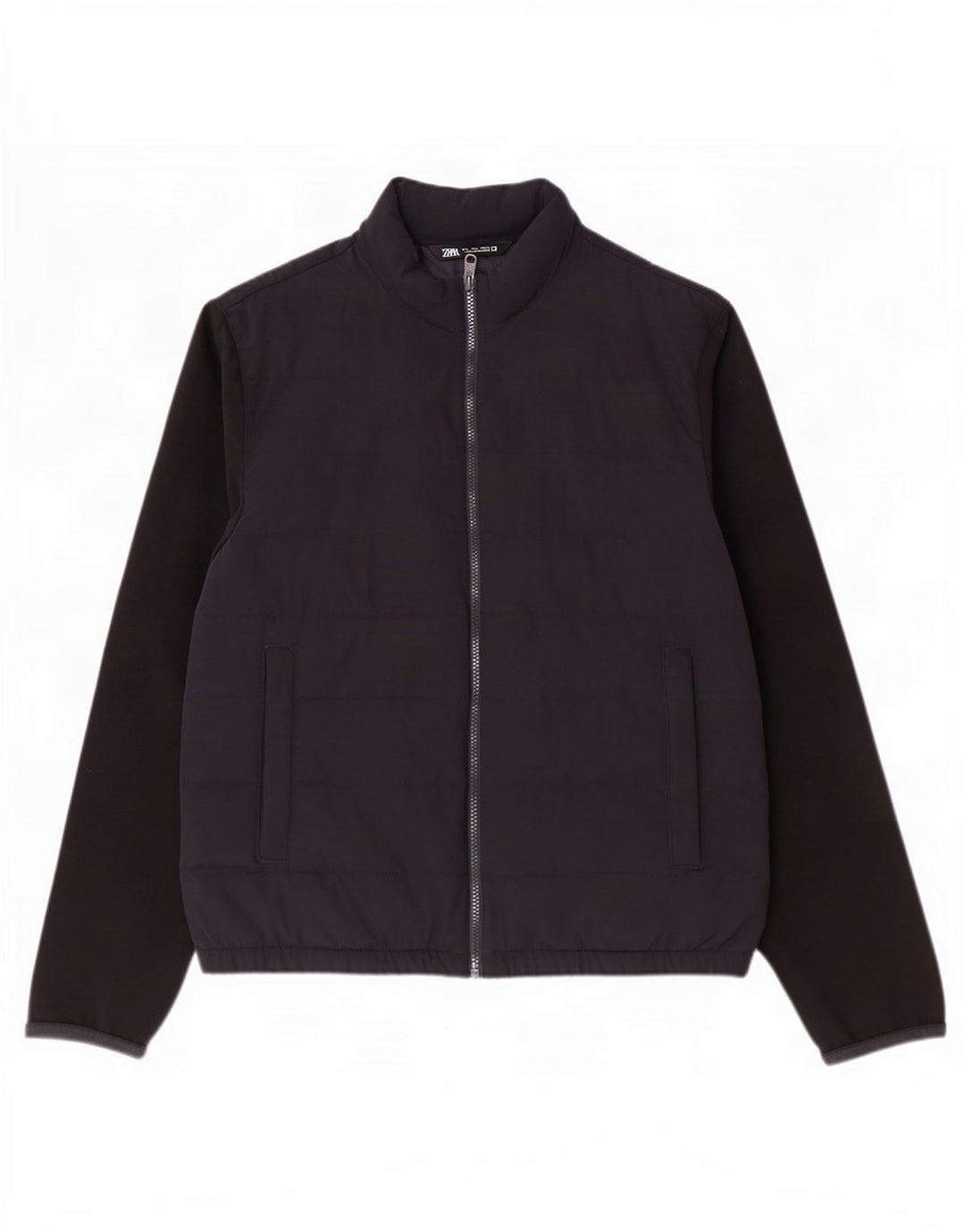 Zara Veste matelassée pour homme UK 40 Large Bleu Marine Colorblock Polyester