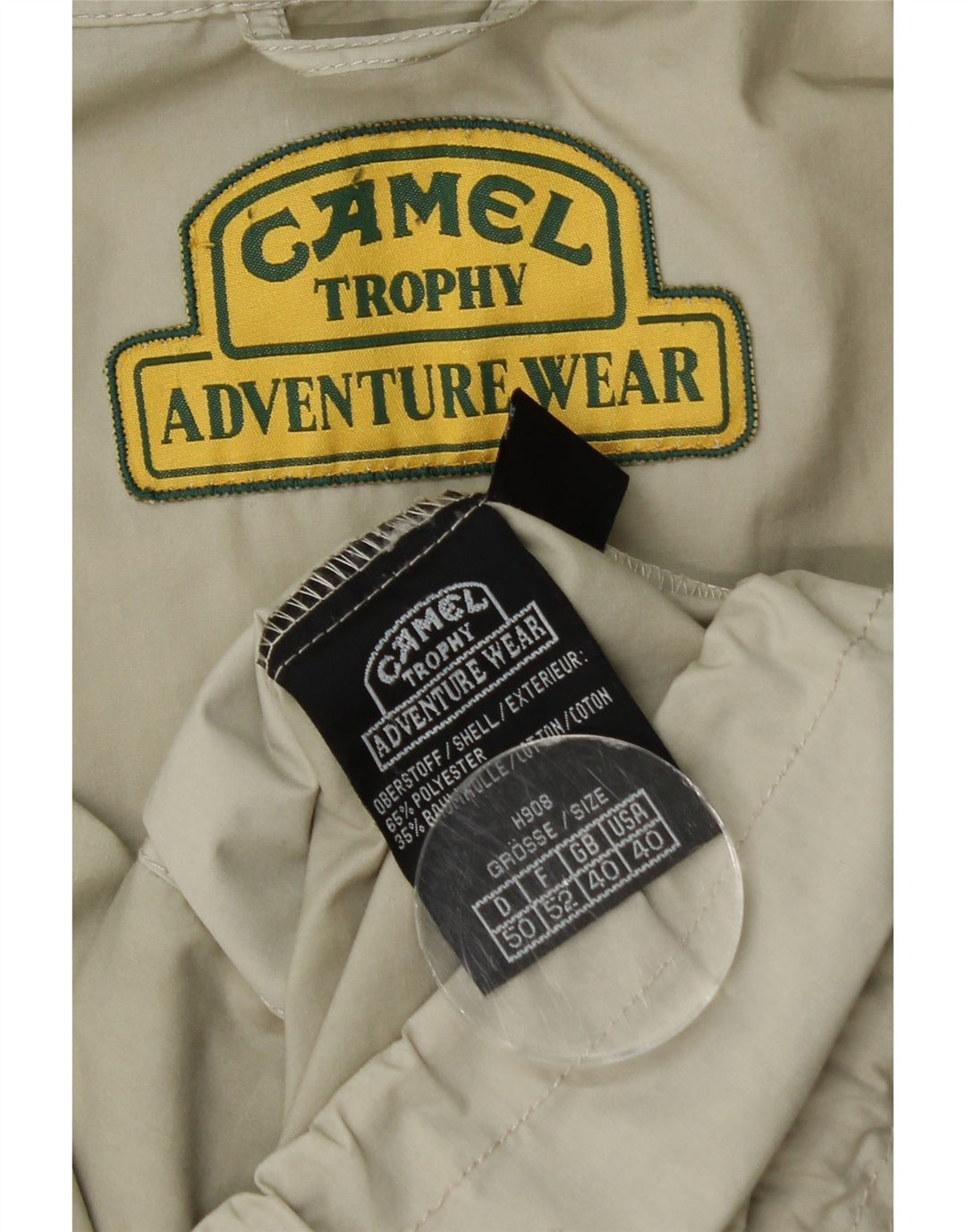 Camel Veste utilitaire pour homme UK 40 Large Beige Polyester