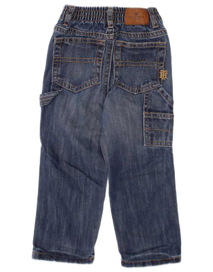 TOMMY HILFIGER Jean cargo droit bébé garçon 18-24 mois W20 L12 Bleu