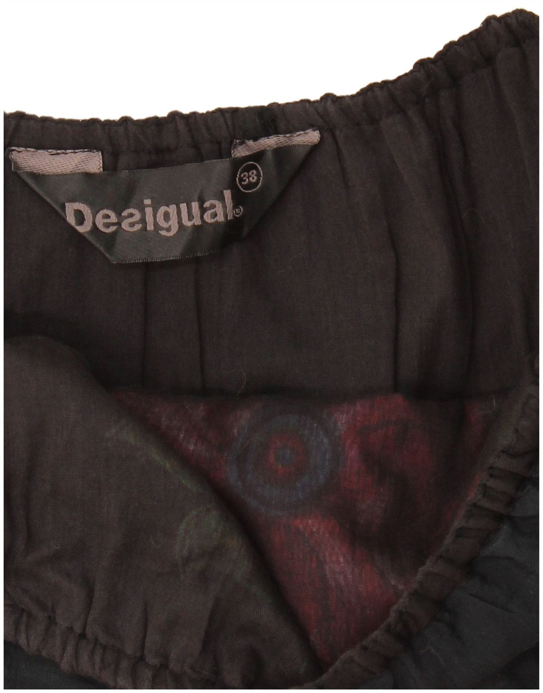 DESIGUAL Robe bulle graphique sans bretelles pour femme EU 38 Medium Noir Floral