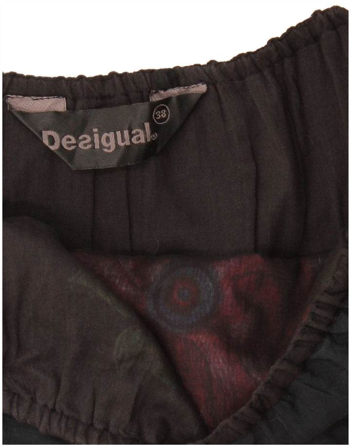 DESIGUAL Robe bulle graphique sans bretelles pour femme EU 38 Medium Noir Floral
