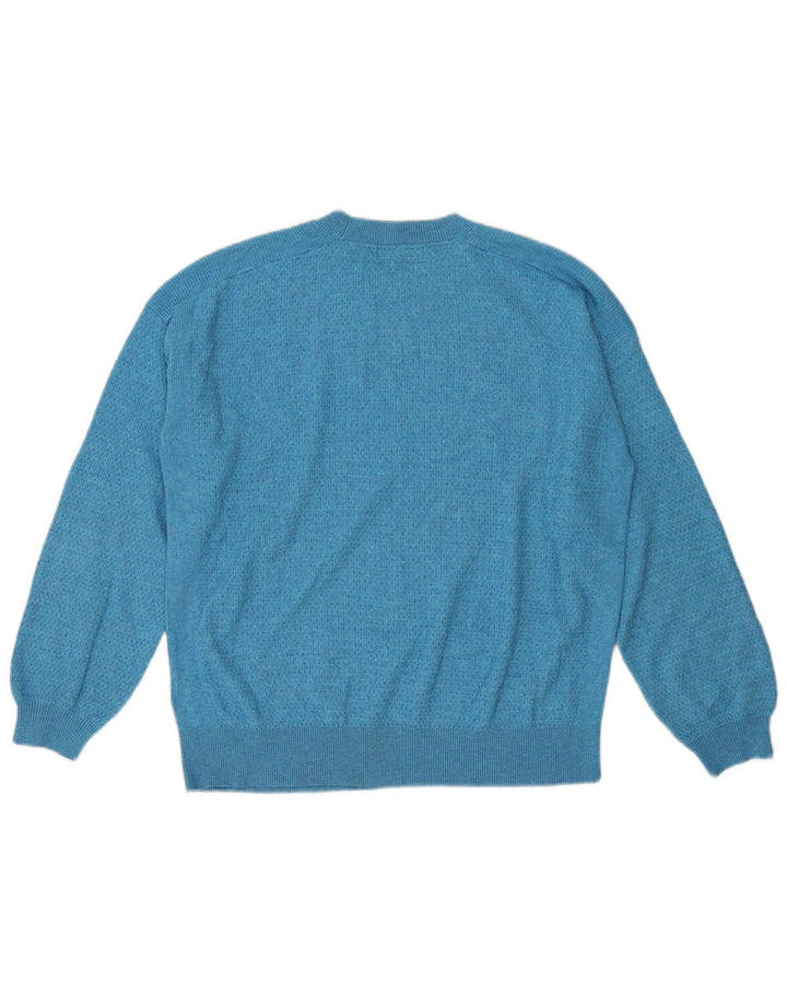 Marks & Spencer Pull à col rond pour homme en polyester turquoise Taille L