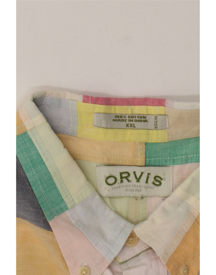 ORVIS Chemise à Manches Courtes Homme 2XL Multicolore Patchwork Coton