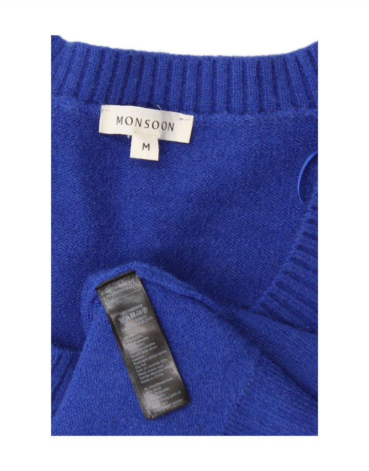 Monsoon Débardeur Femme UK 14 Acrylique Bleu Moyen