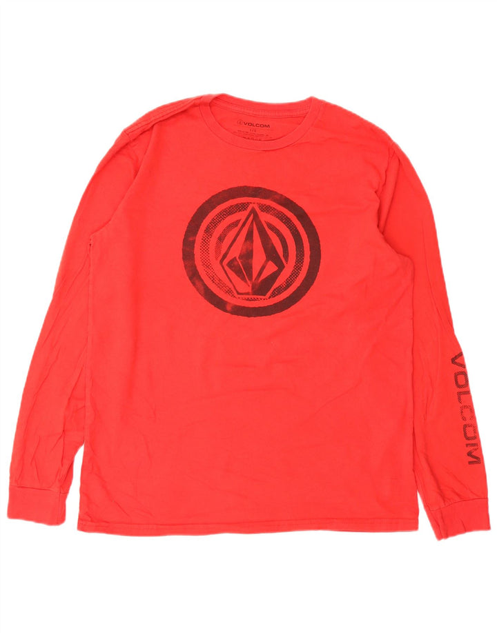 Volcom T-shirt graphique à manches longues pour hommes, grand coton rouge