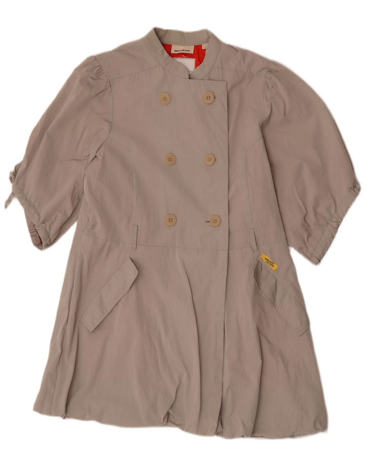 Dkny Manteau croisé à manches 3/4 pour femme UK 16 Large Gris Polyester