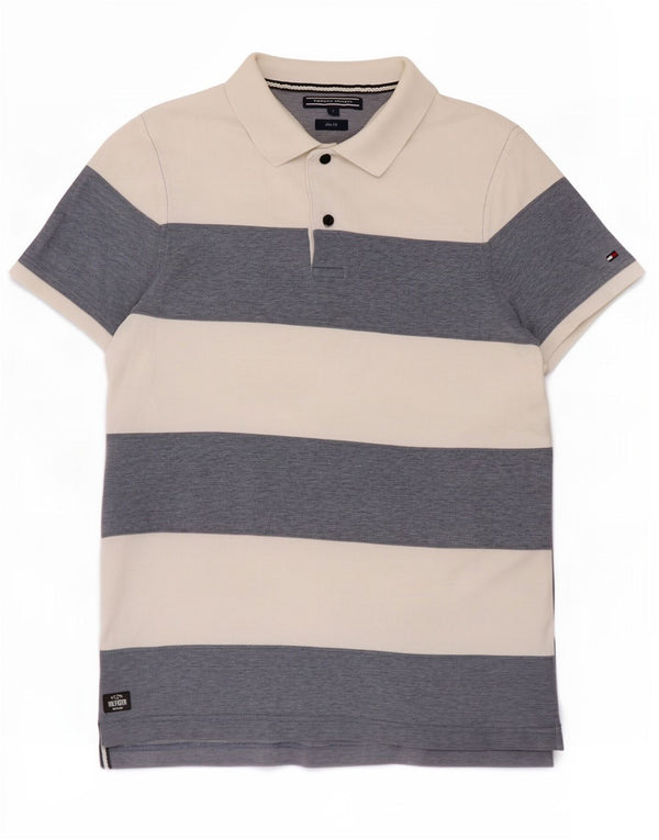 Tommy Hilfiger Polo Slim Fit Homme Petit Coton Rayé Blanc