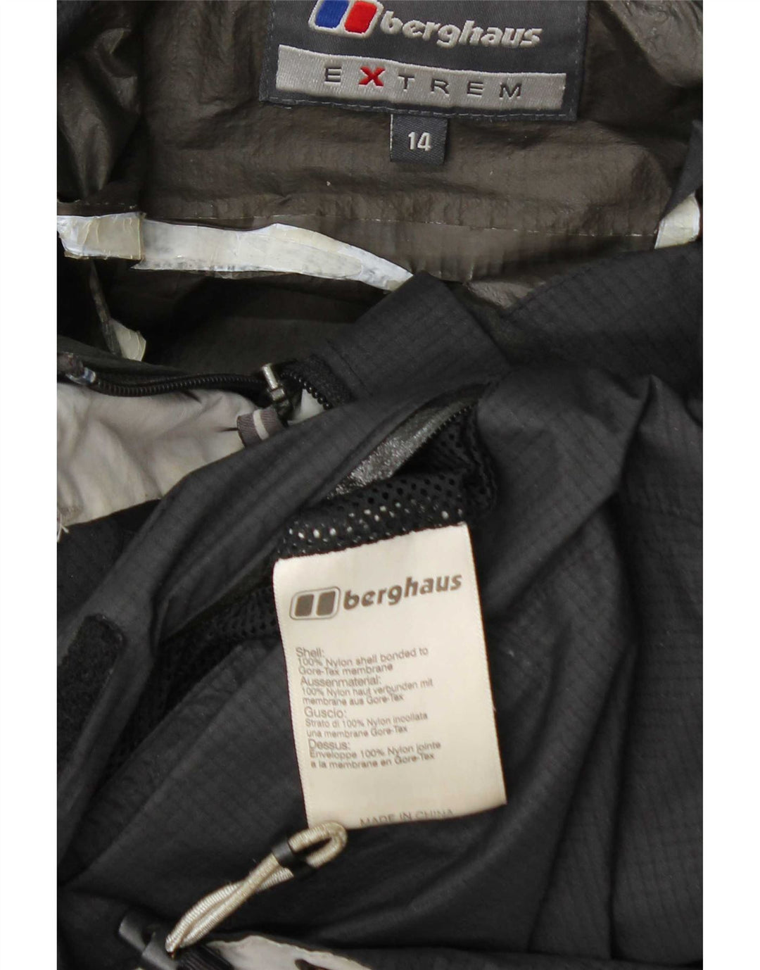 Berghaus Veste de pluie à capuche pour femme UK 14 Large Gris Nylon