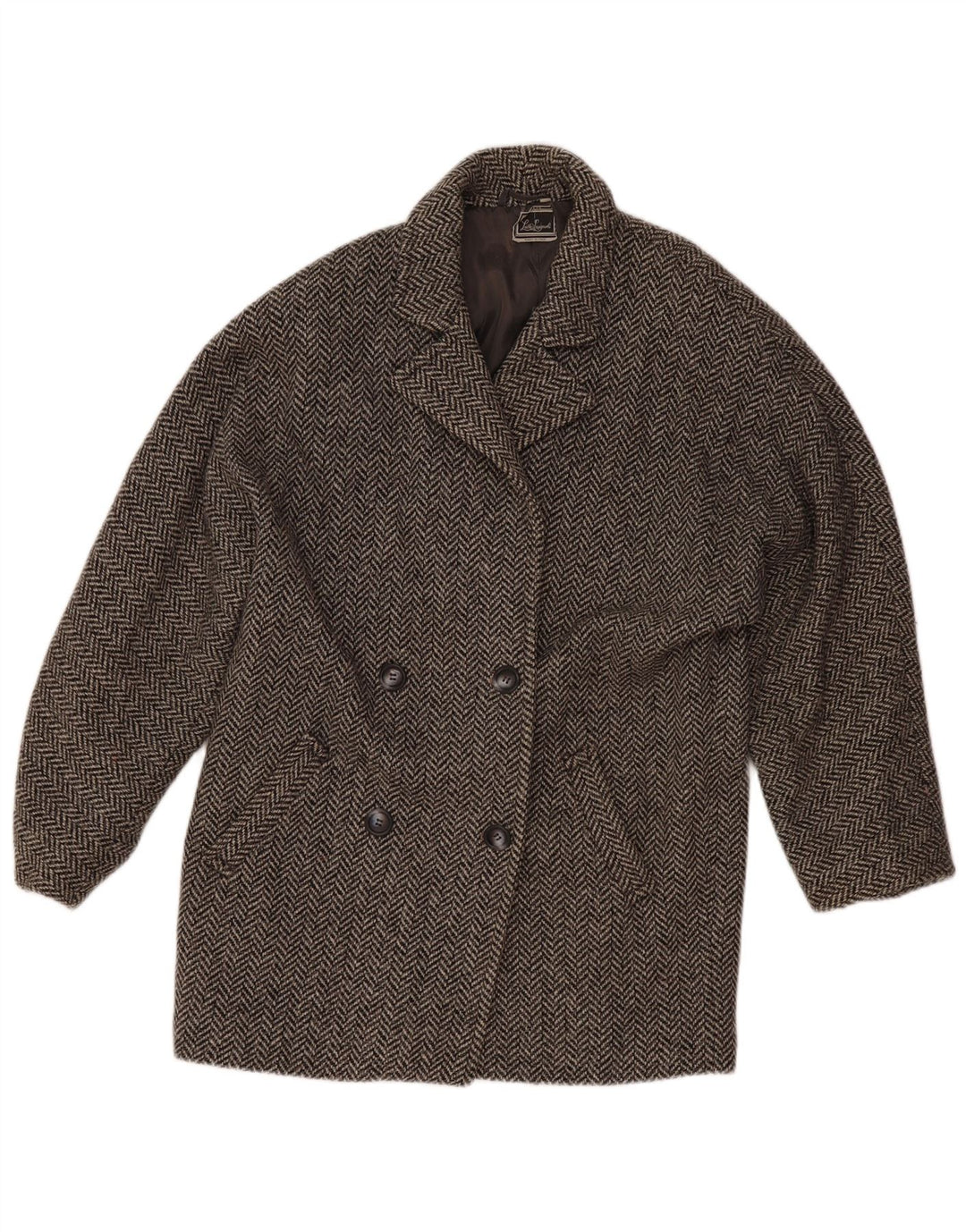 Luisa Spagnoli Veste blazer pour femme UK 12 Gris moyen à chevrons