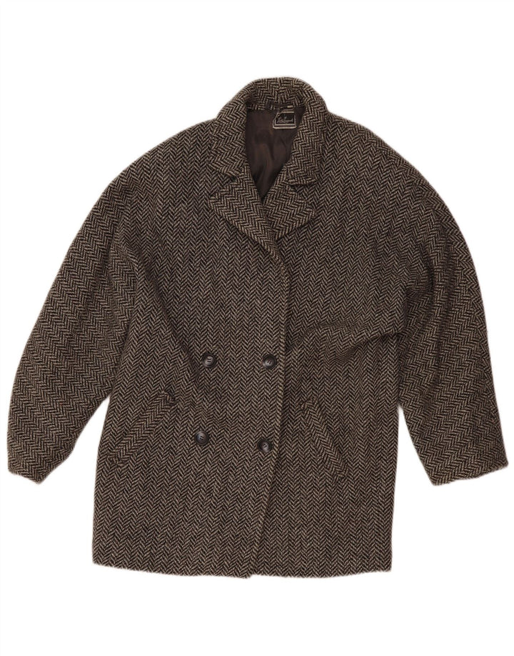 Luisa Spagnoli Veste blazer pour femme UK 12 Gris moyen à chevrons