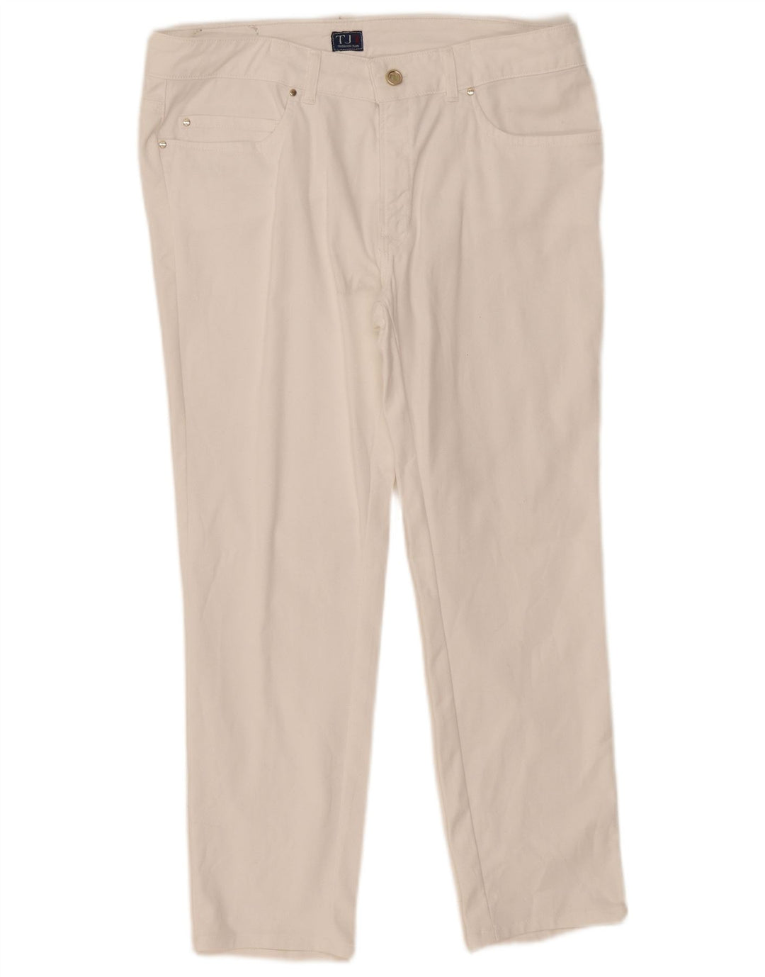 Trussardi Femme Jean Slim Cropped IT 48 Medium W33 L26 Coton Blanc