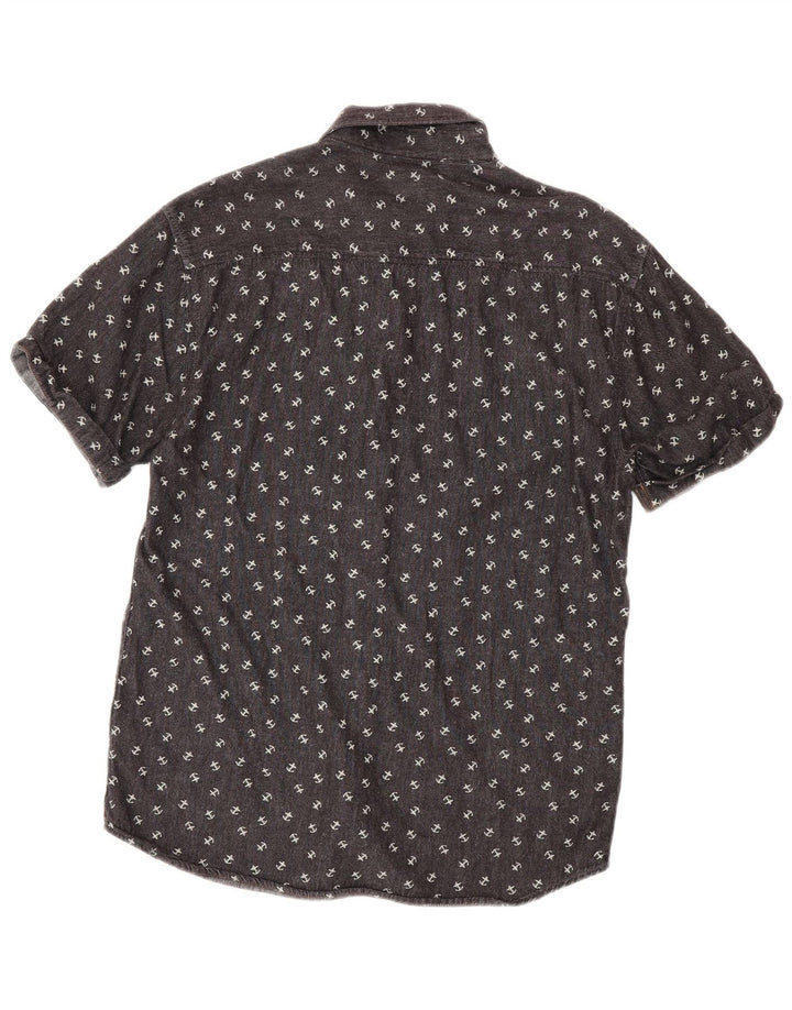 Jack & Jones Chemise à manches courtes à motif abstrait pour hommes, grand coton gris