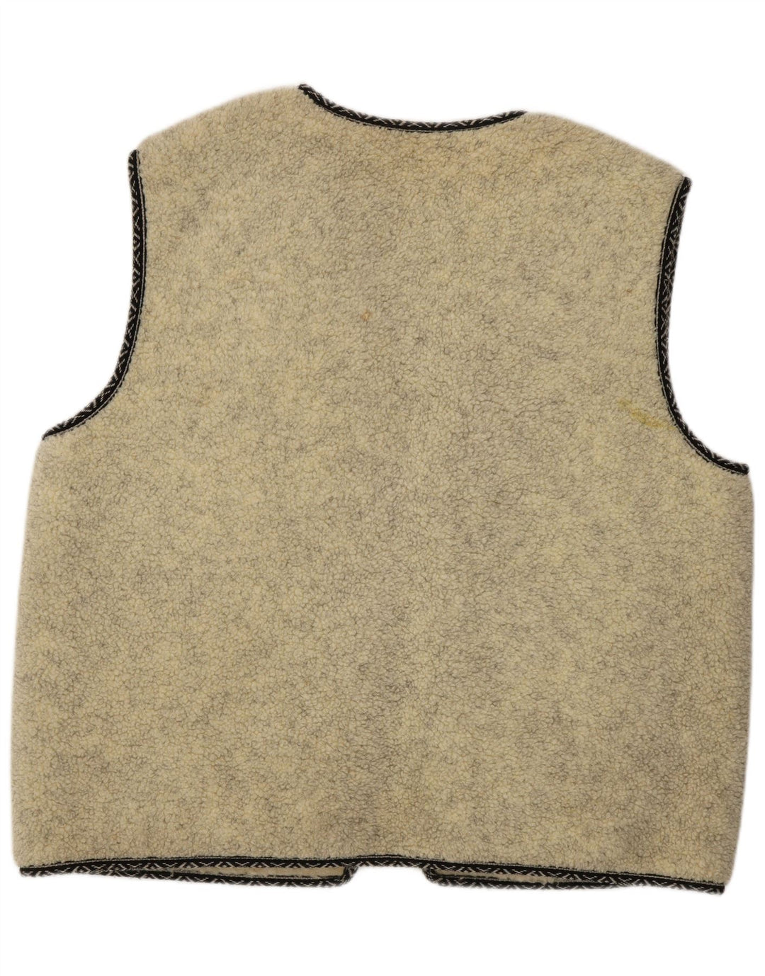 VINTAGE Gilet Sherpa Homme IT 52/54 XL Beige Laine Vierge