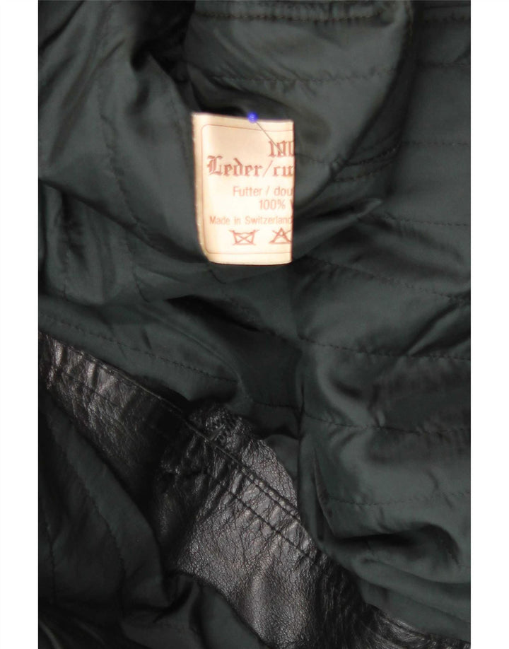 manteau en cuir homme vintage UK 38 Noir Moyen