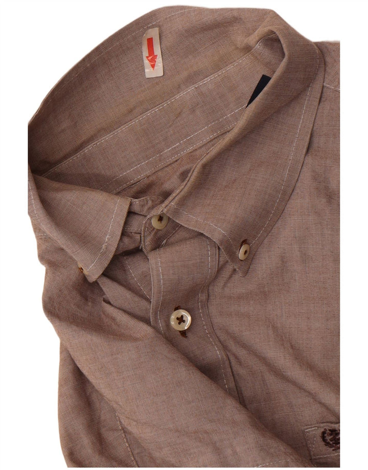 Chemise Homme Izod Coton Marron Moyen