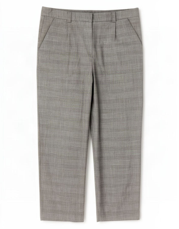 Topshop Pantalon de costume droit pour femme UK 16 Large W34 L29 Gris à carreaux