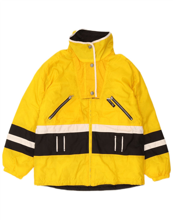 Veste matelassée surdimensionnée pour femme Oncle Sam UK 10 Small Yellow Colourblock