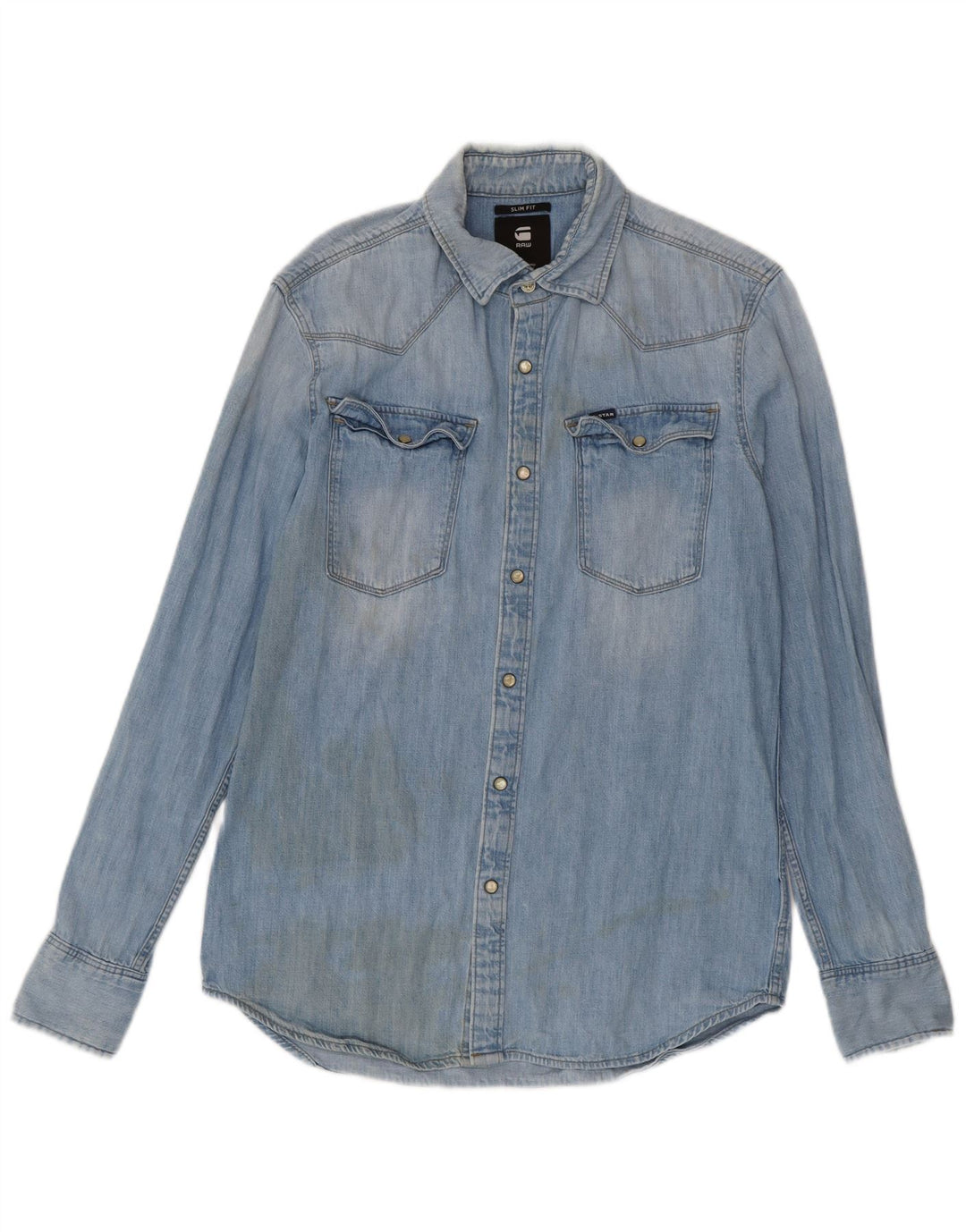 G-Star Chemise en Jean Slim Fit Homme Bleu Moyen Coton