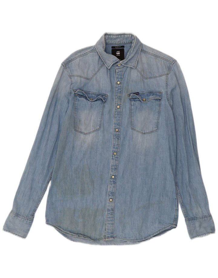 G-Star Chemise en Jean Slim Fit Homme Bleu Moyen Coton