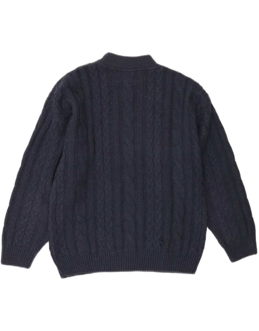 VINTAGE Femme Crew Neck Jumper Pull UK 18 XL Bleu Marine Acrylique