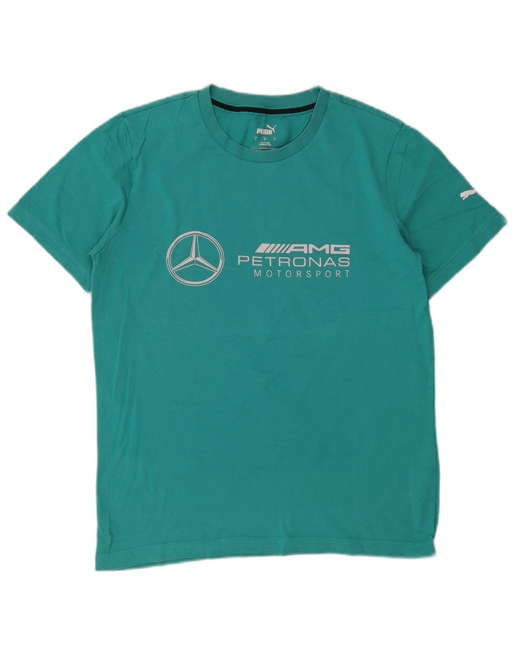 Puma T-Shirt Graphique Homme Petit Turquoise Coton