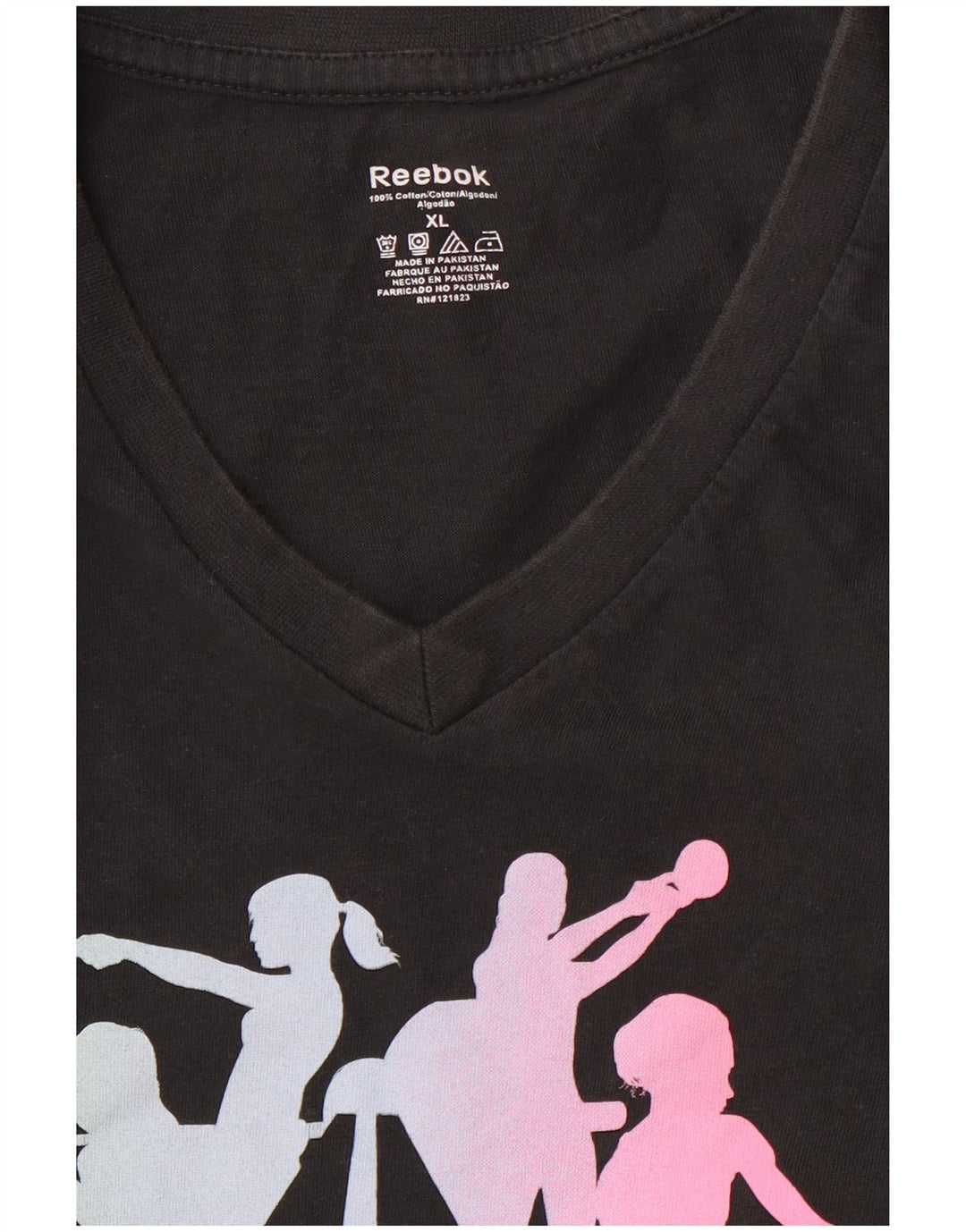 REEBOK T-Shirt Graphique Femme UK 18 XL Noir Coton