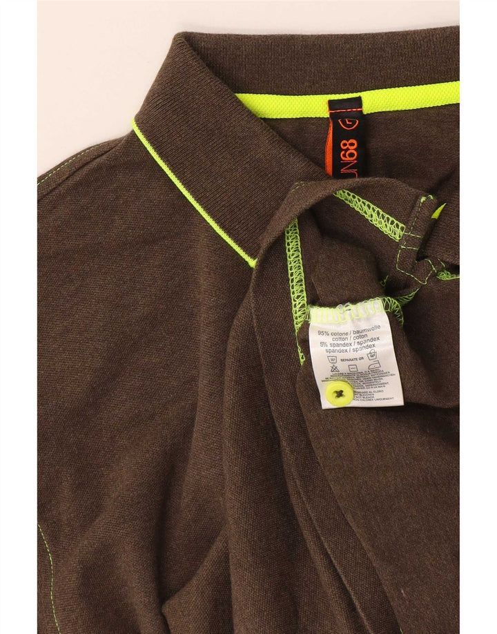 Sun68 Polo Homme Large Marron Coton