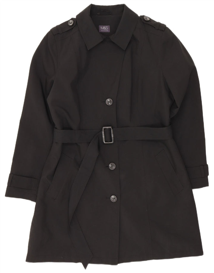 Marks & Spencer Trench-Coat Femme UK 16 Large Noir Polyester