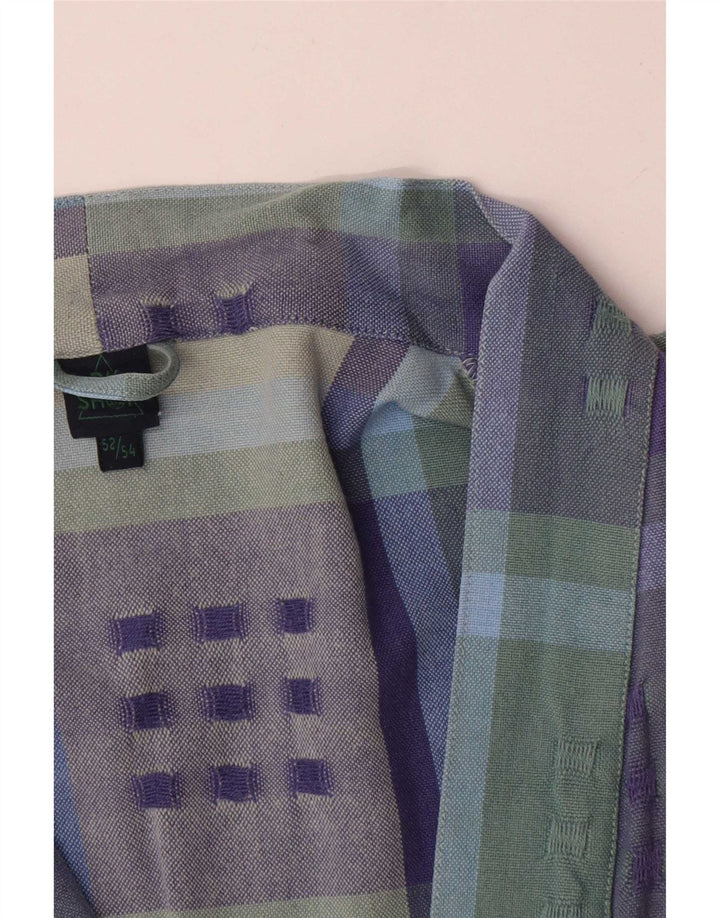 vintage Femmes 3/4 Manches Blazer Veste IT 52/54 2XL Multicolore Check