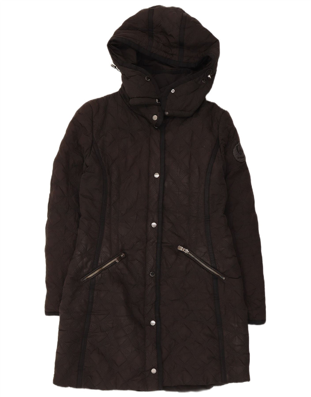 Desigual Manteau matelassé à capuche pour femme EU 44 XL Noir Polyester