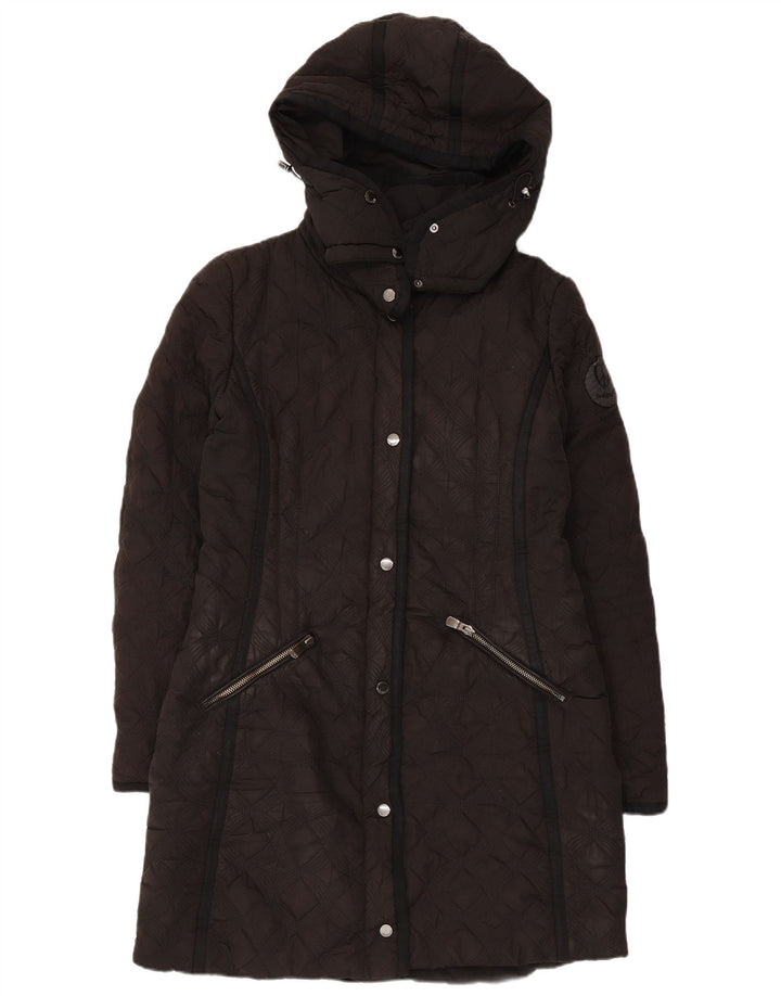Desigual Manteau matelassé à capuche pour femme EU 44 XL Noir Polyester