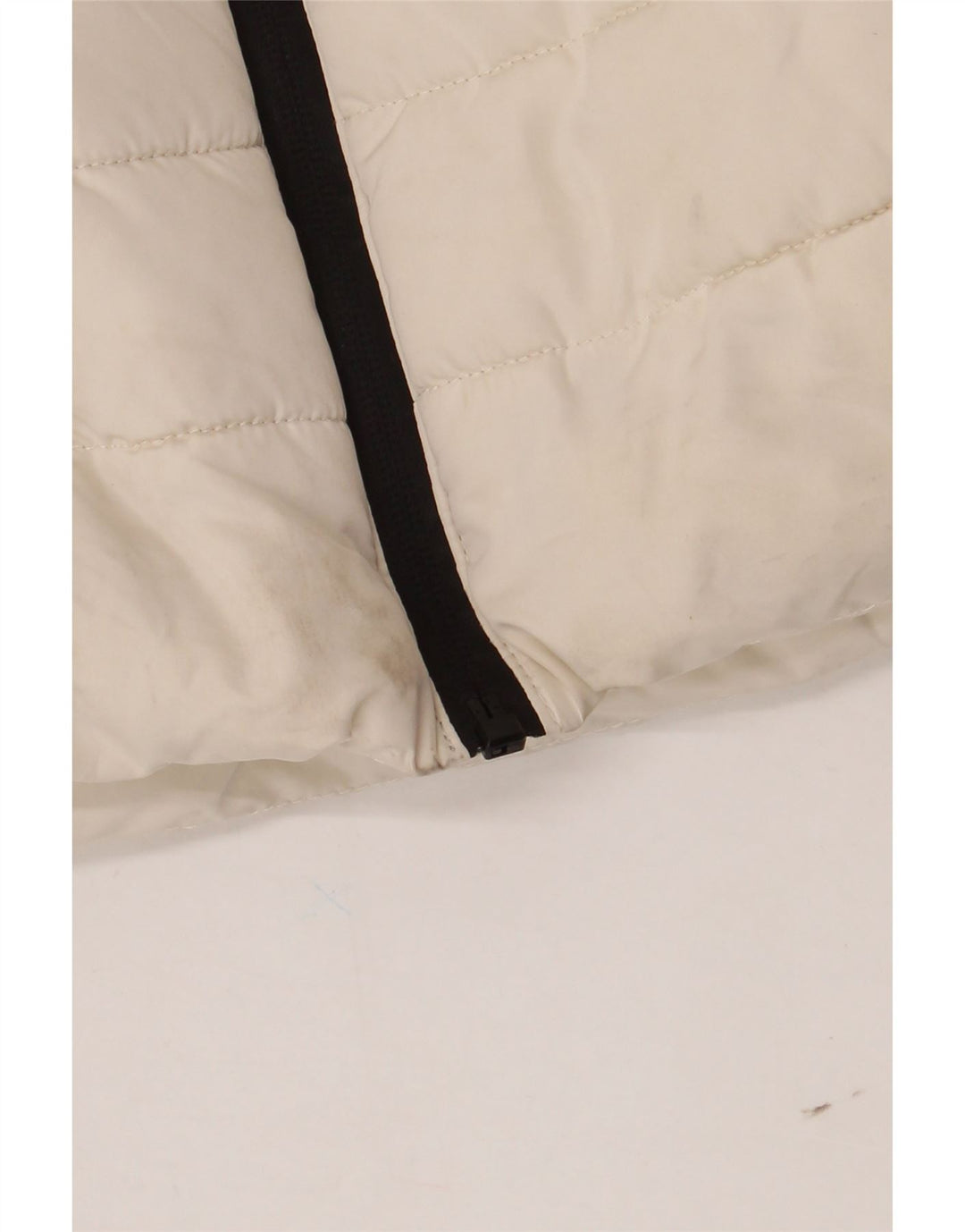 Zara Femme Gilet Rembourré À Capuche UK 14 Grand Blanc Polyester