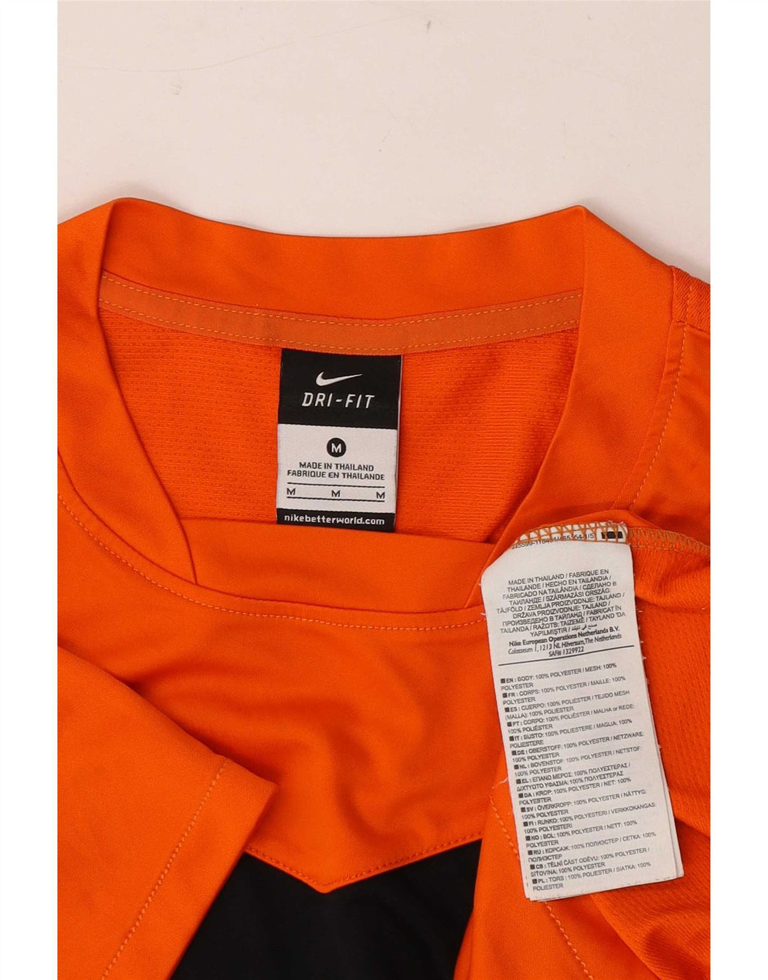 Nike T-shirt pour homme en polyester color block orange moyen