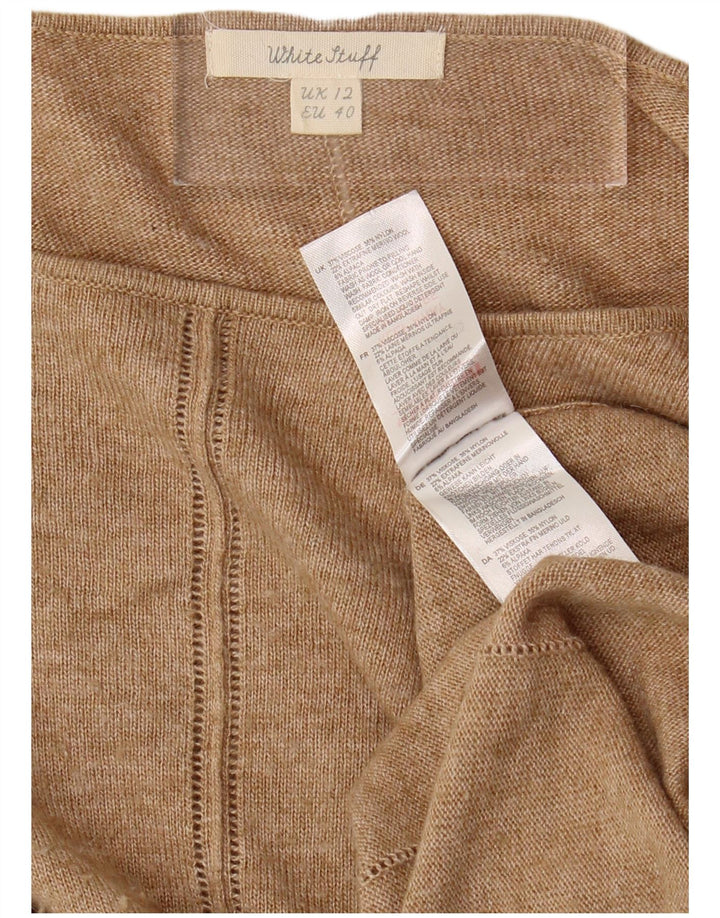 WHITE STUFF Pull col bateau pour femme UK 12 Viscose beige moyen