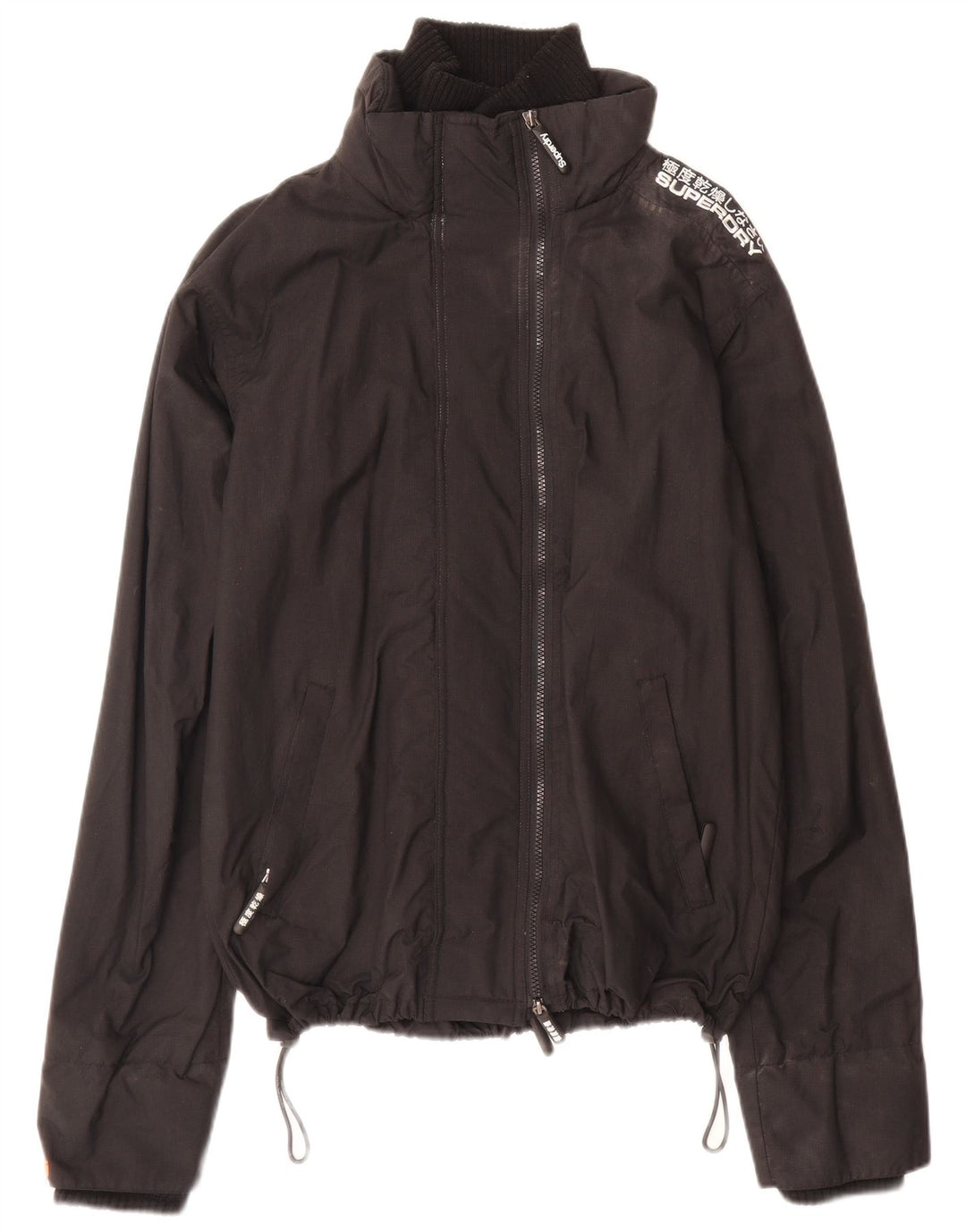 Veste de pluie Superdry Femme UK 16 Large Noir Nylon