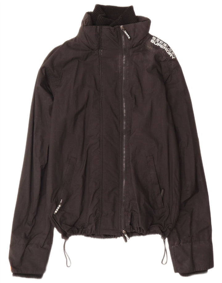 Veste de pluie Superdry Femme UK 16 Large Noir Nylon