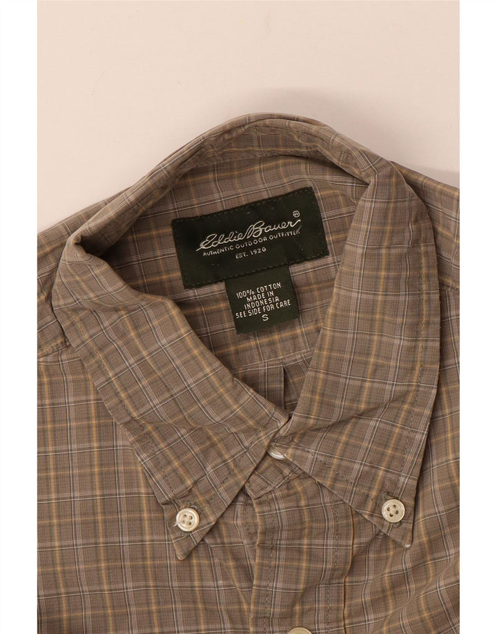 EDDIE BAUER Chemise Homme Petit Carreau Gris Coton