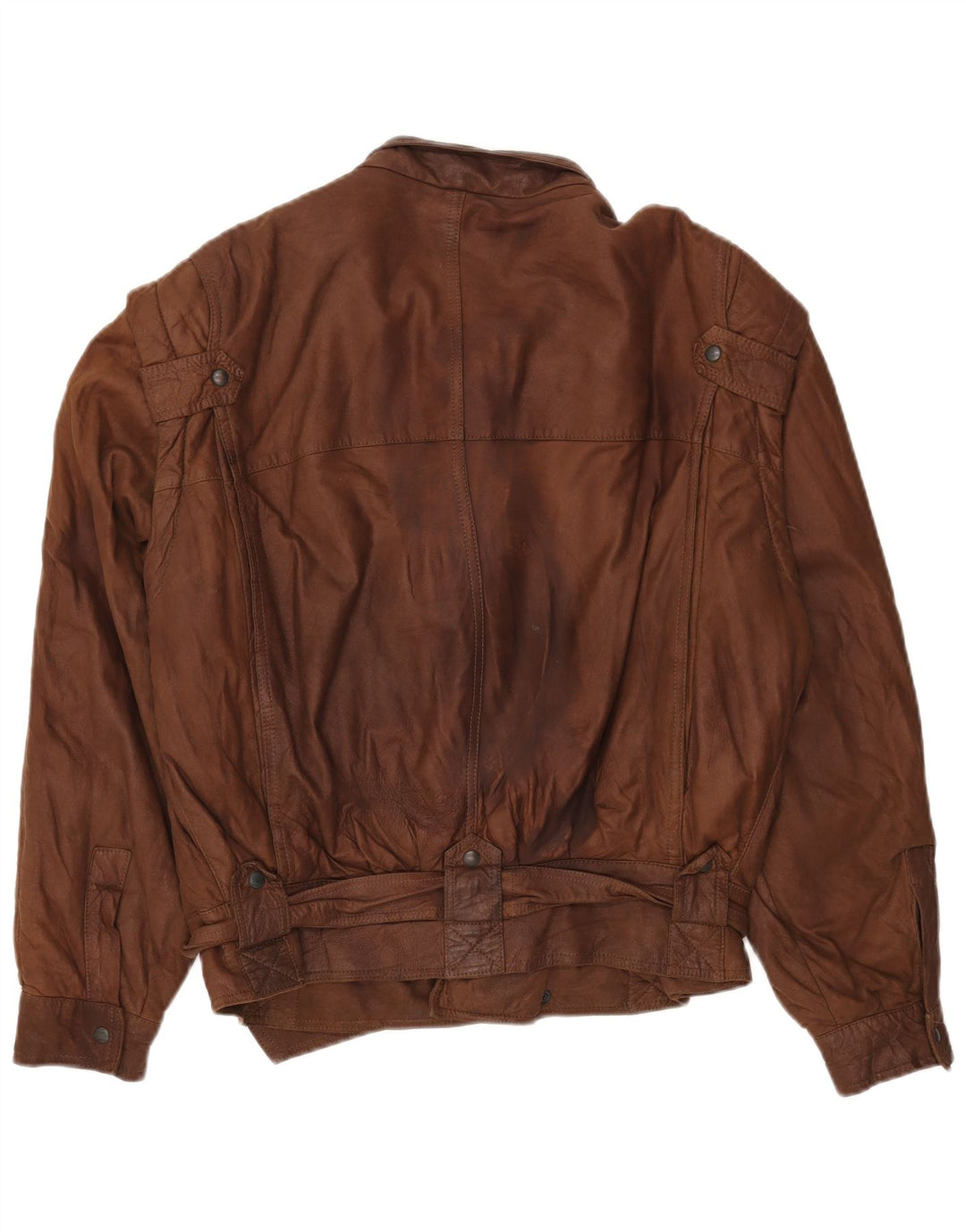 veste en cuir coupe ample vintage pour hommes IT 48 cuir marron moyen