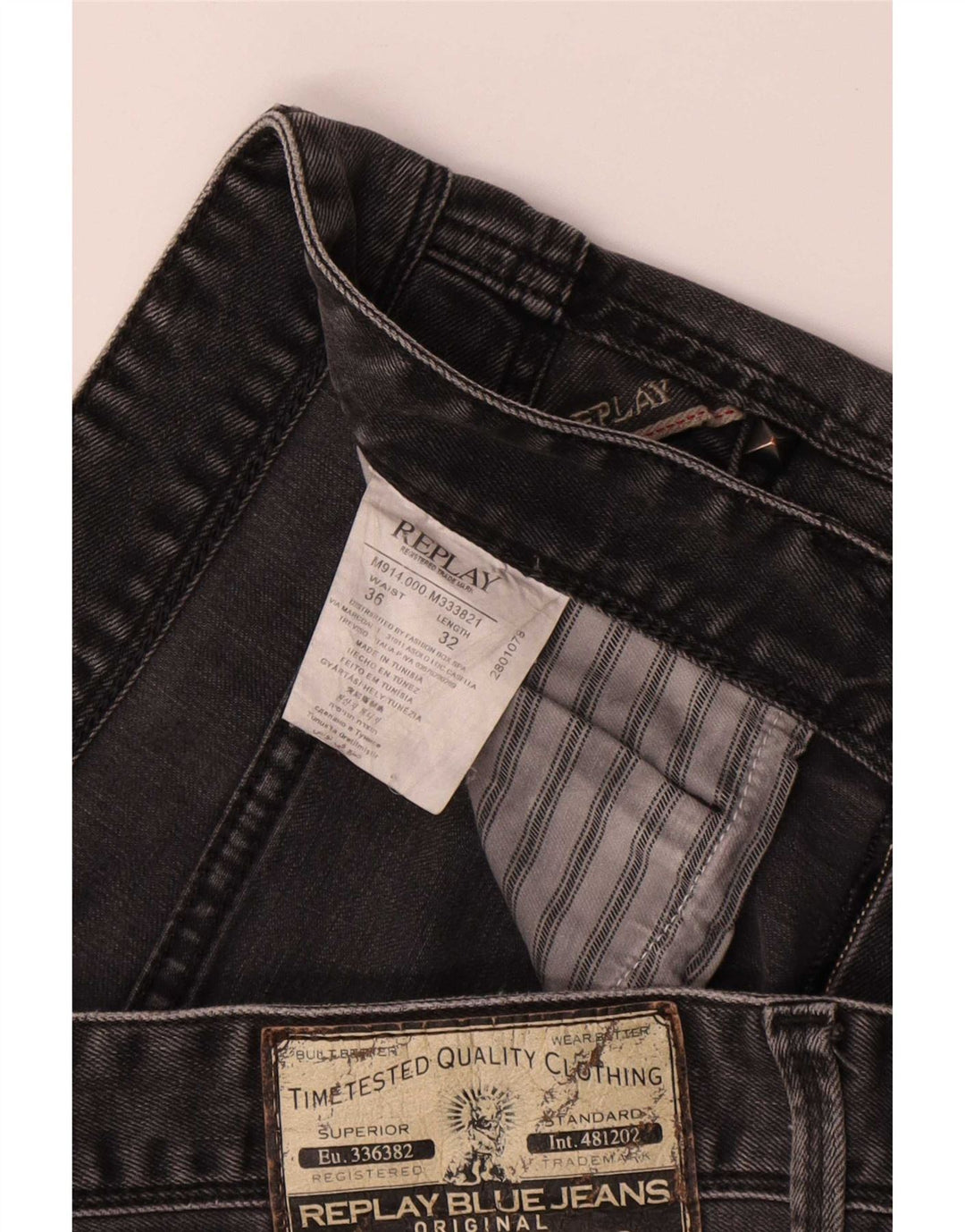 Replay Jean droit homme W36 L32 gris