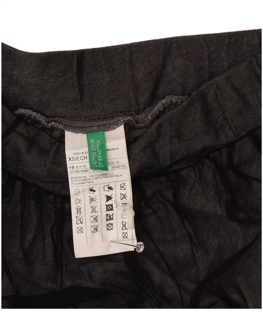 Benetton Jupe Maxi XS W25 Gris Polyamide Femme
