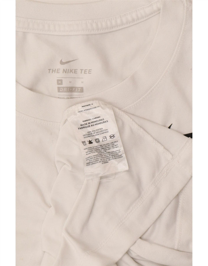 NIKE T-shirt Dri Fit pour femme UK 14 Polyester blanc moyen