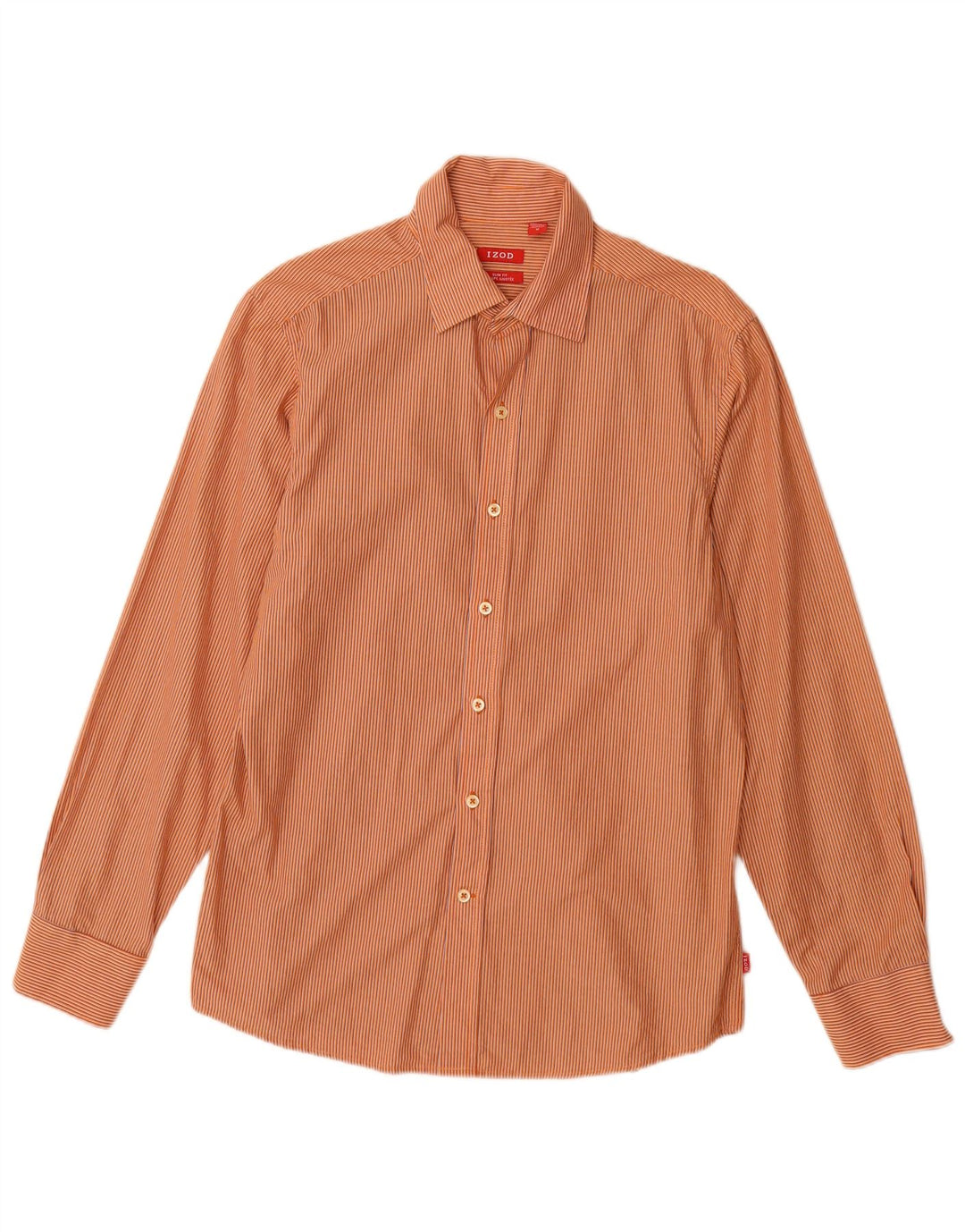 IZOD Chemise cintrée homme en coton à fines rayures orange moyen