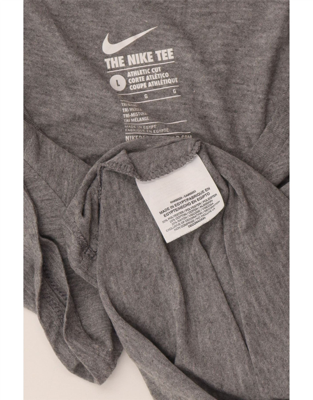 NIKE T-shirt graphique coupe athlétique pour femme UK 14 Large Gris Polyester