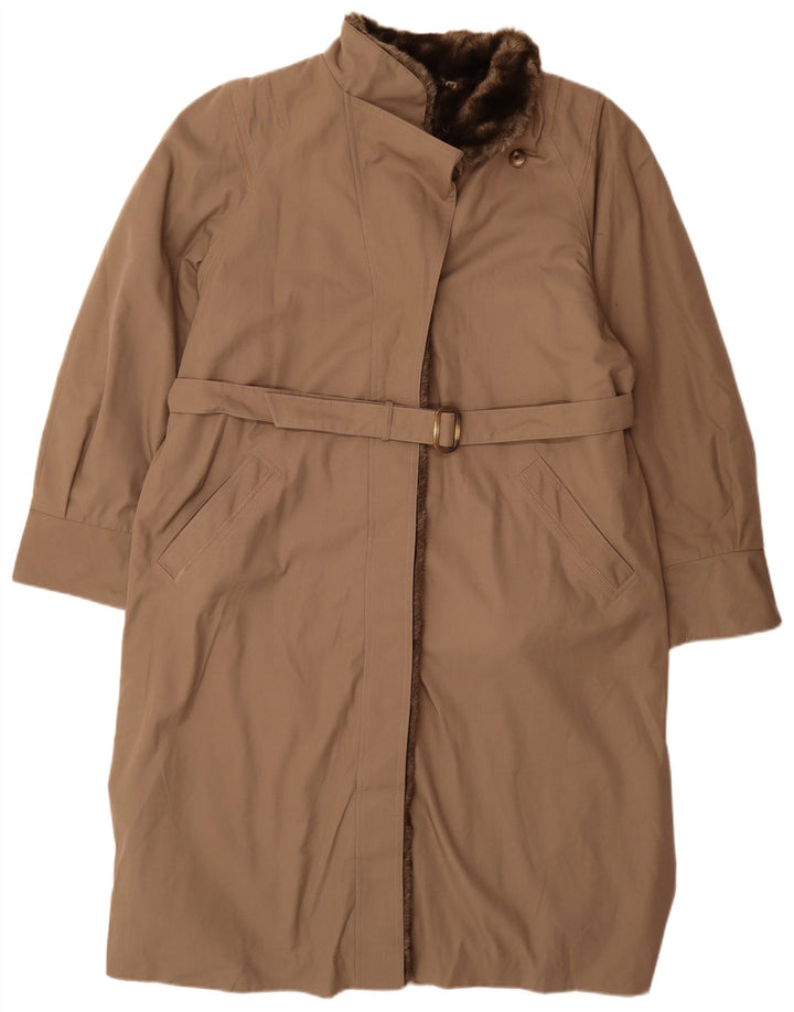 Diolen Manteau Sherpa Femme UK 16 Large Marron Polyester